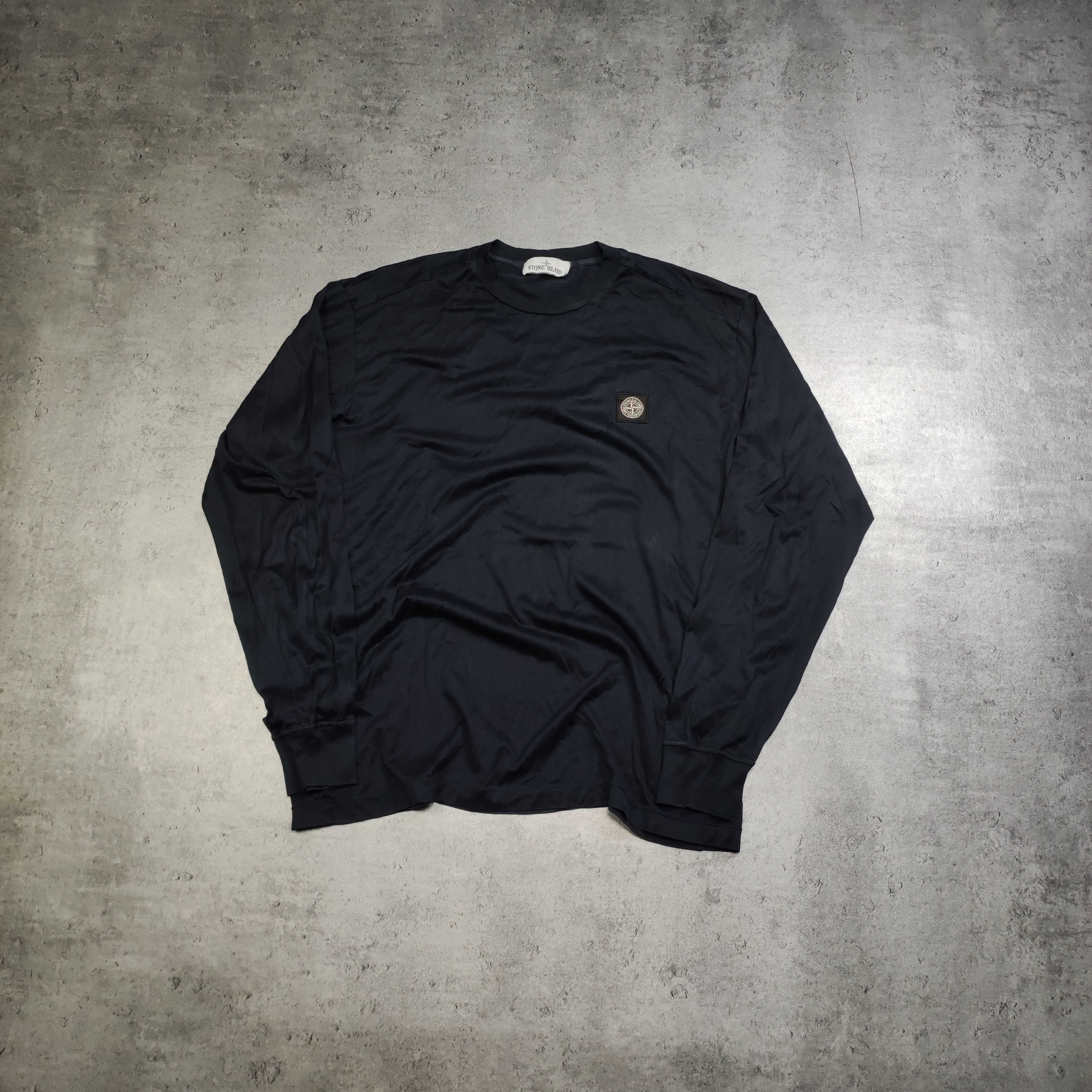 MĘSKA Koszulka Długi Rękaw Bluzka Casuals Stone Island PREMIUM Granat