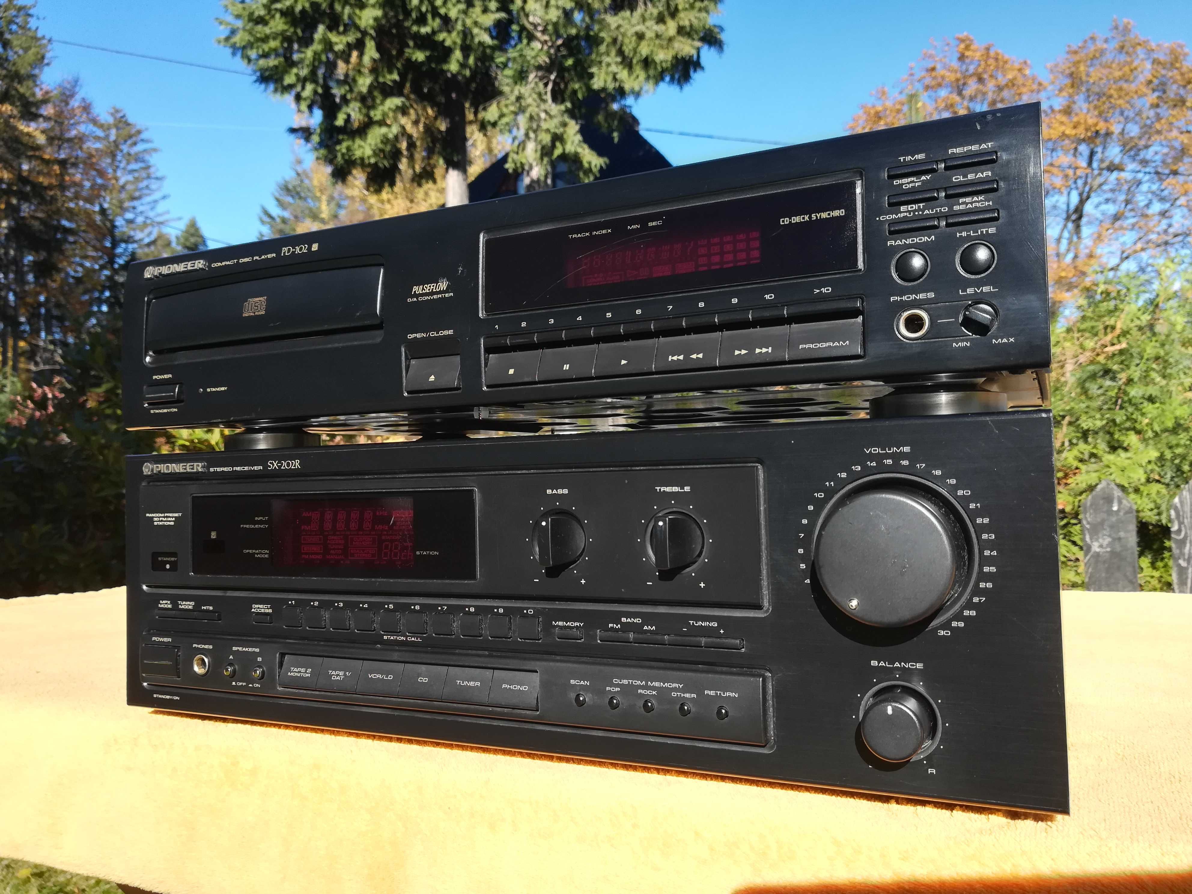 PIONEER SX-202R Amplituner + PIONEER PD-102 CD + Pilot + Instrukcje