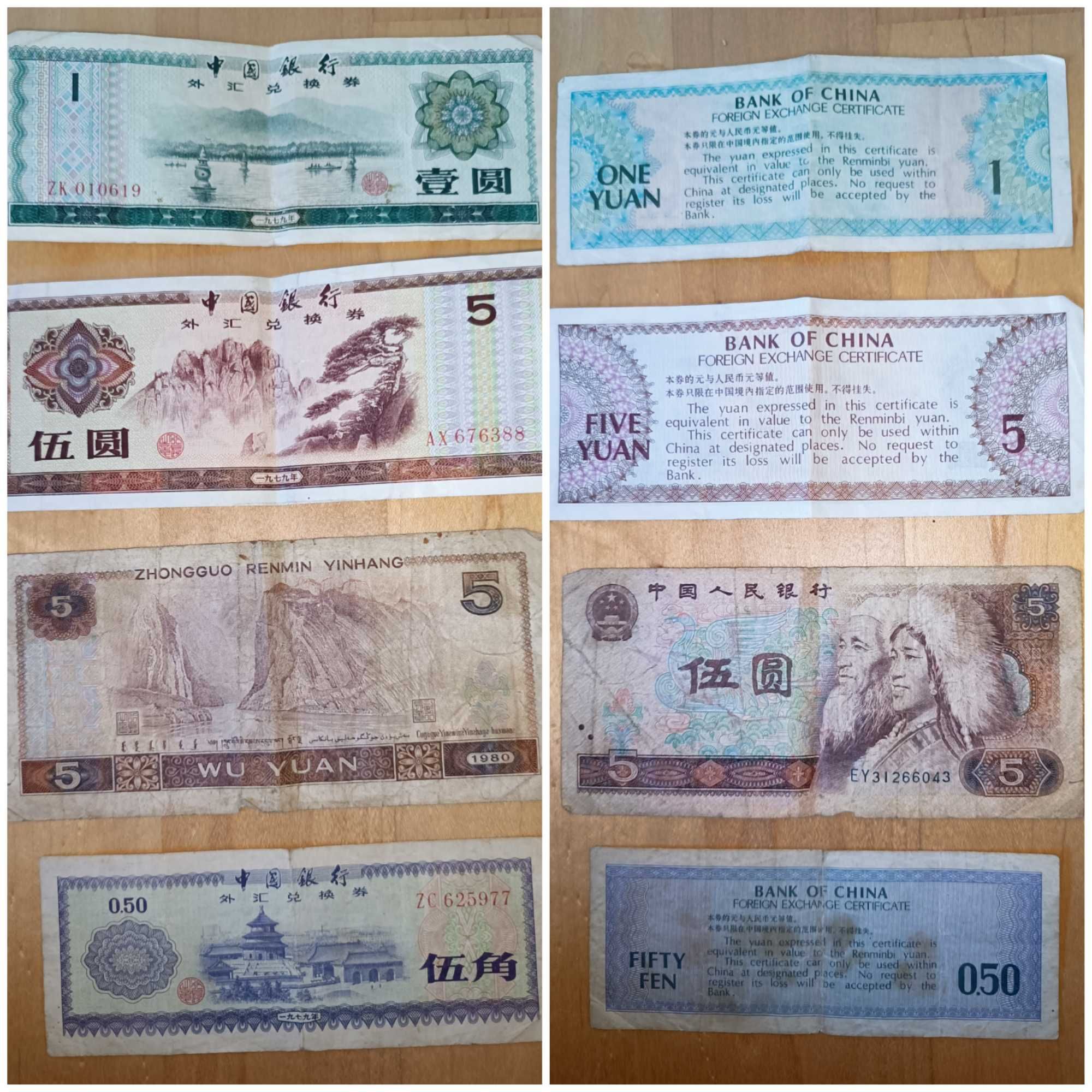 Banknoty Chin, Indii, USA – Waluta, Numizmatyka, Fen