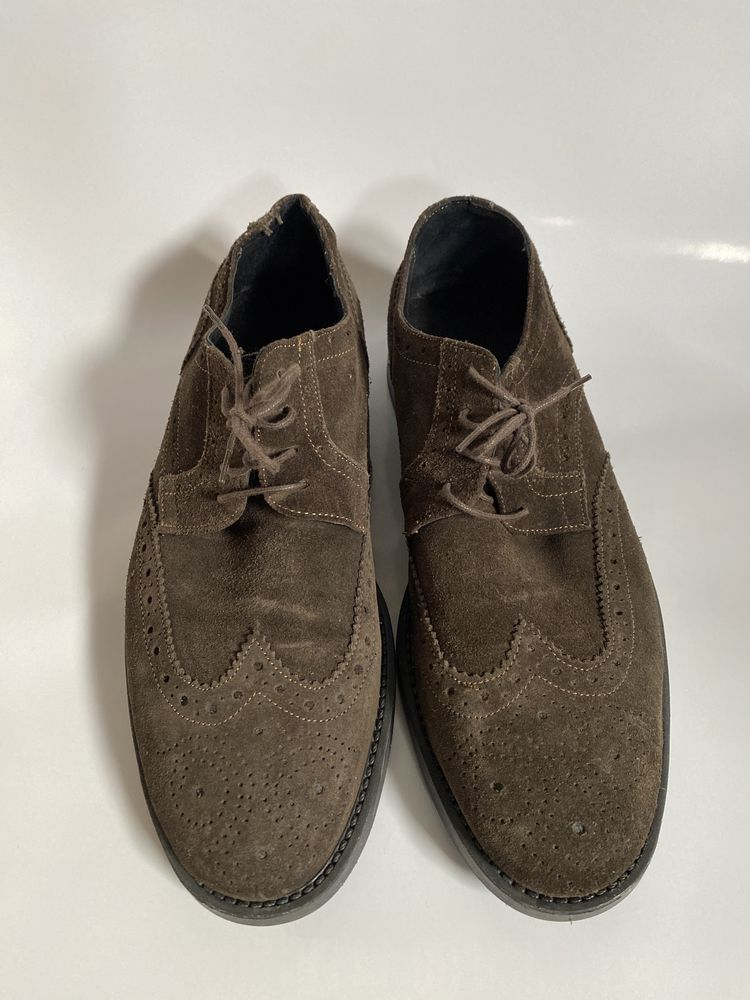 Wloskie buty meskie zamszowe premium