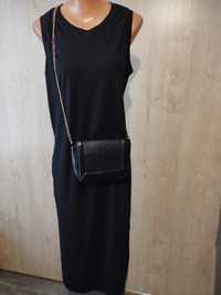 M & S -Długa czarna sportowa sukienka, 100% bawełna, r. L,XL.
