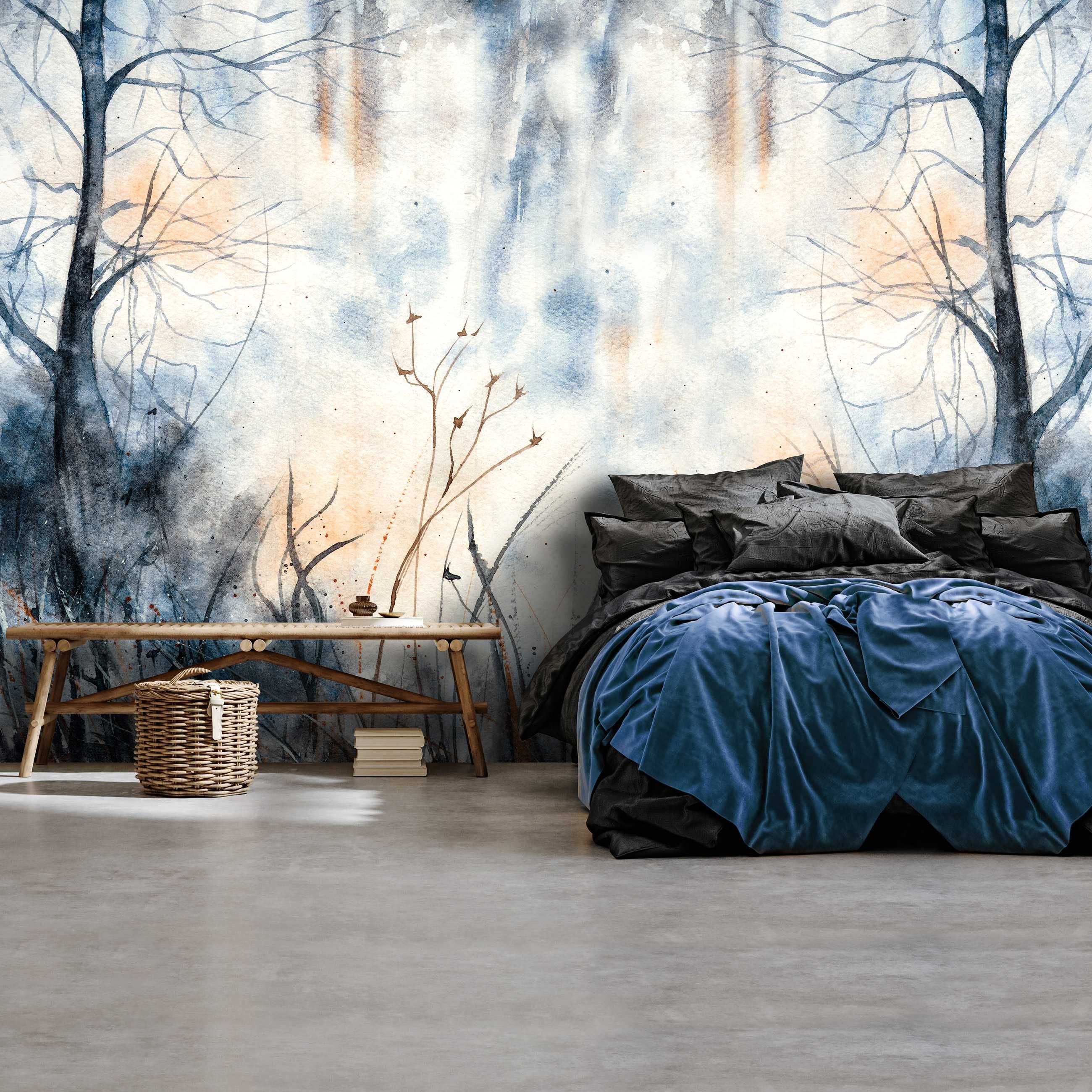 Fototapeta Malowany Las Mgła Mistyka Na Ścianę 3D Twój Rozmiar + KLEJ