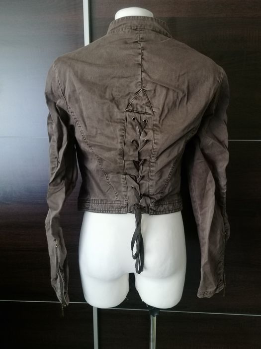 Kurtka typu biker cienka khaki M 38 L 40