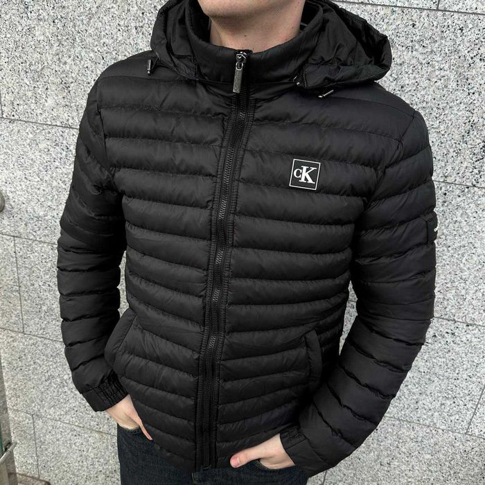 Чоловіча чорна куртка Ck(розмір-M.L.3XL)