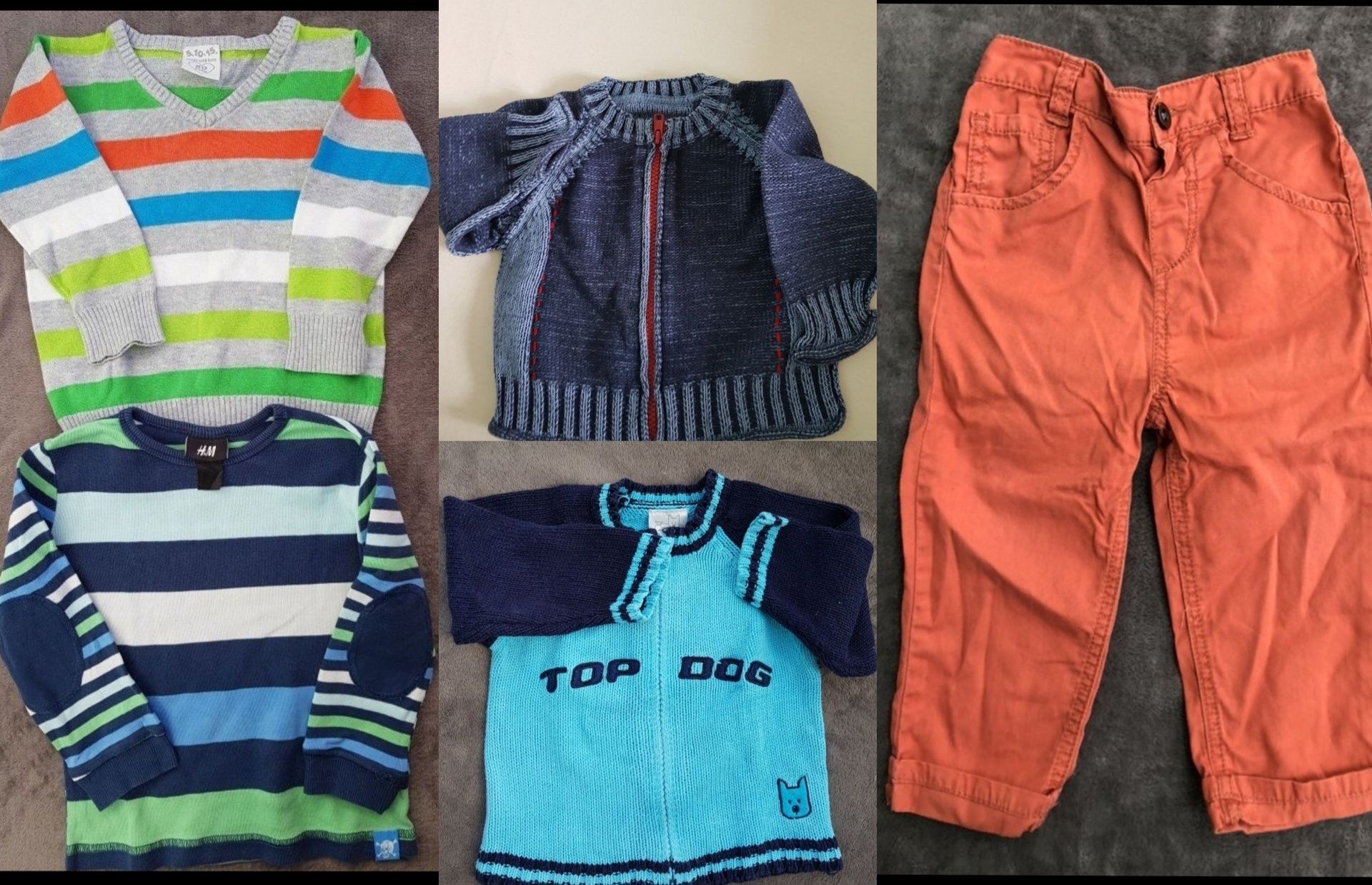 Spodnie dziecięce F&F 80  sweter spodenki chłopięce komplet paczka