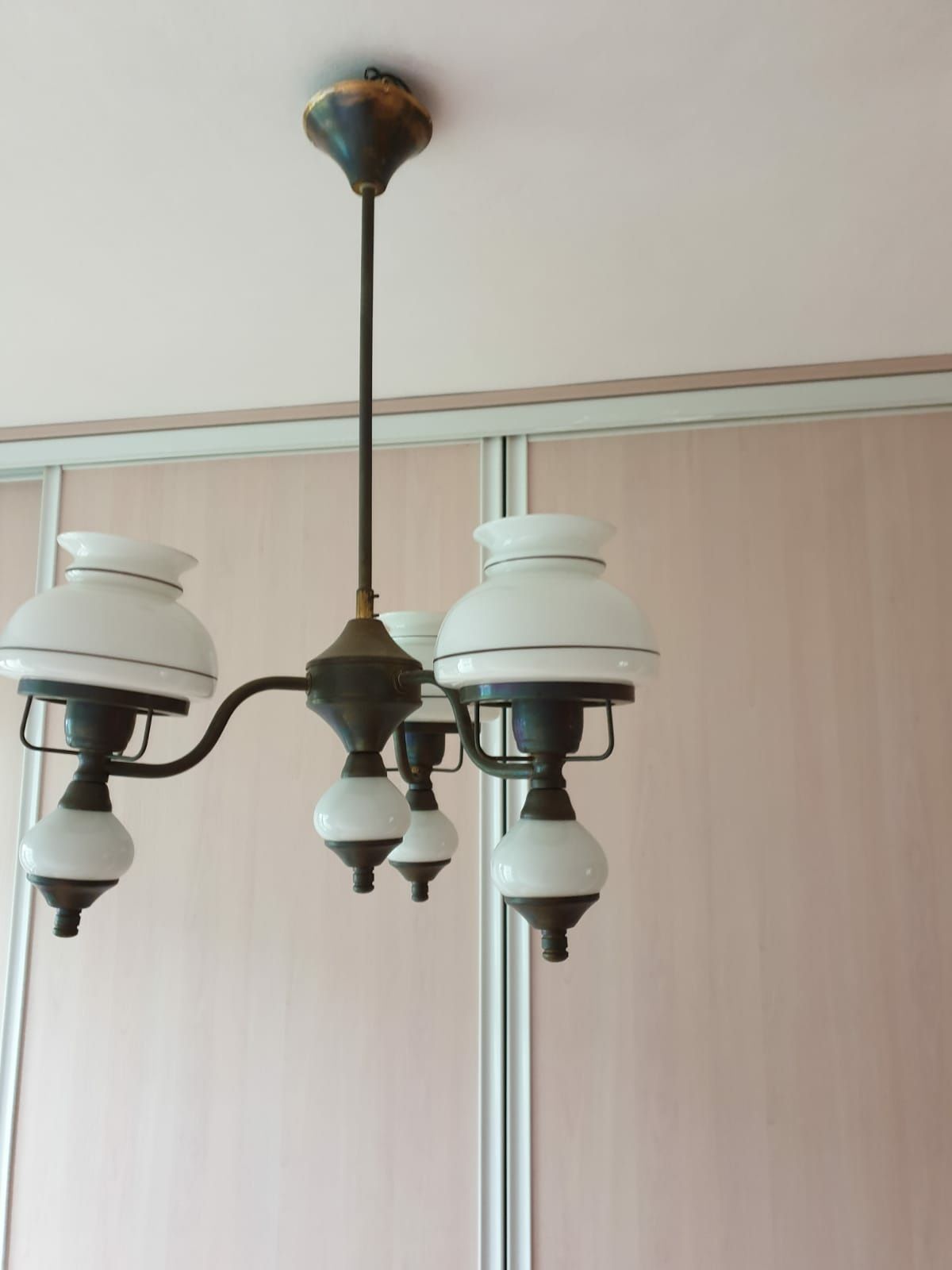 Zabytkowe lampy mosiężne 1980 i kinkiet