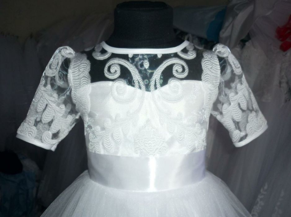 Новорічна біла сукня Сніжинка для дівчинки. Белое платье для девочки