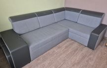 Narożnik POKER rozkładany z funkcją spania + 2 pufy