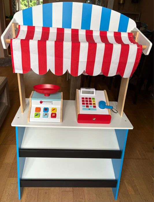 PLAYTIVE drewniane stoisko stragan - scena teatrzyk 2 w 1 (+ gratisy)