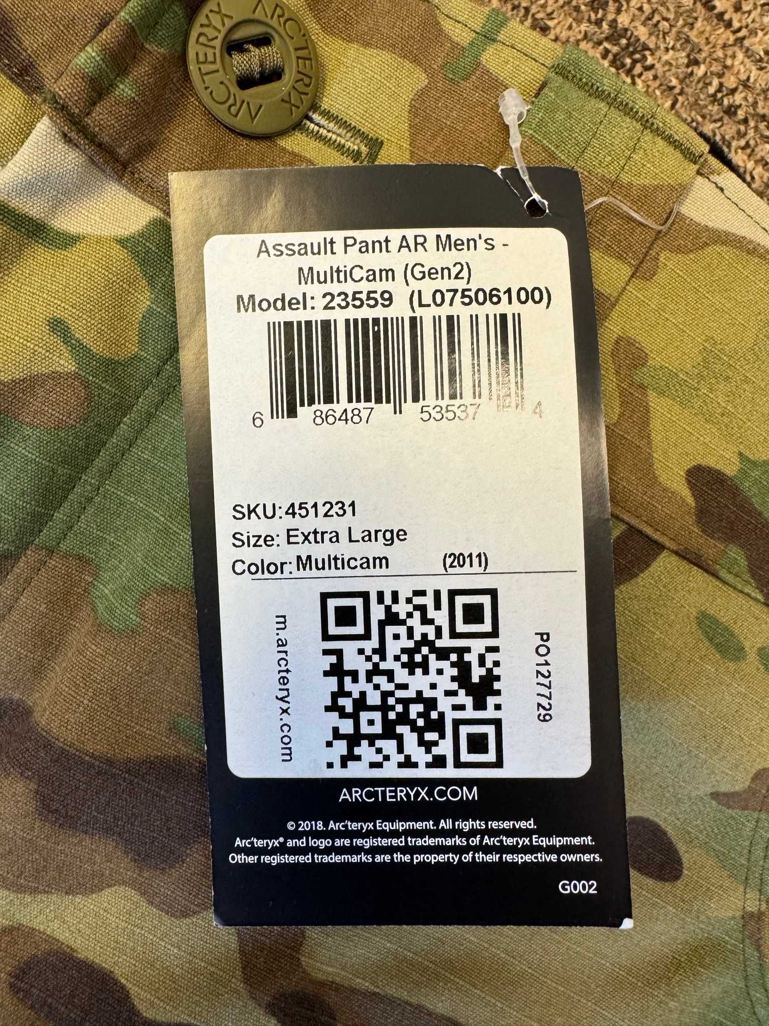 Spodnie Arcteryx LEAF Assault Pant AR Gen 2 MultiCam