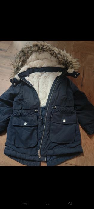 H&M parka zimowa futro miś 116