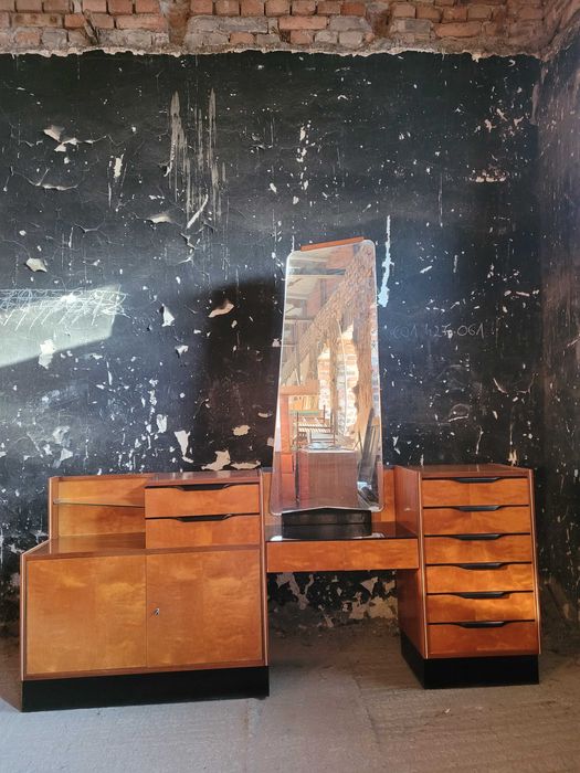 Toaletka komoda vintage design Czechoslowacja lata 60 prl drewno