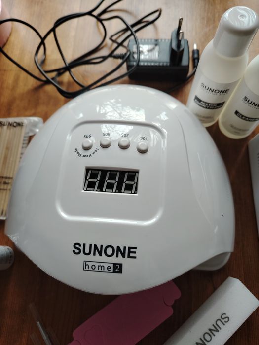 Zestaw do paznokci hybrydowych SUNONE Home2 + frezarka Nova + lakiery