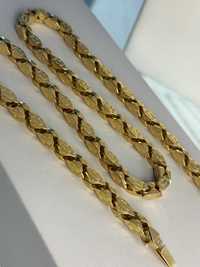 Złoty Męski  Łańcuszek Splot Cartier  Próba 585 14k PEŁNY 99.09g 61cm