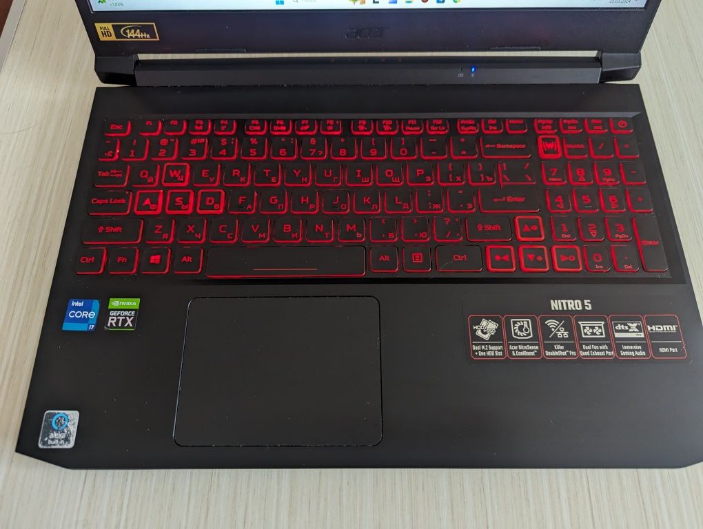 Игровой ноутбук Acer Nitro 5, i7 11800H RTX3050ti