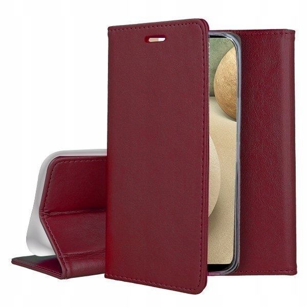 Etui Z Klapką Magnetic Samsung Galaxy A12 / M12 Burgundowe / Bordowe