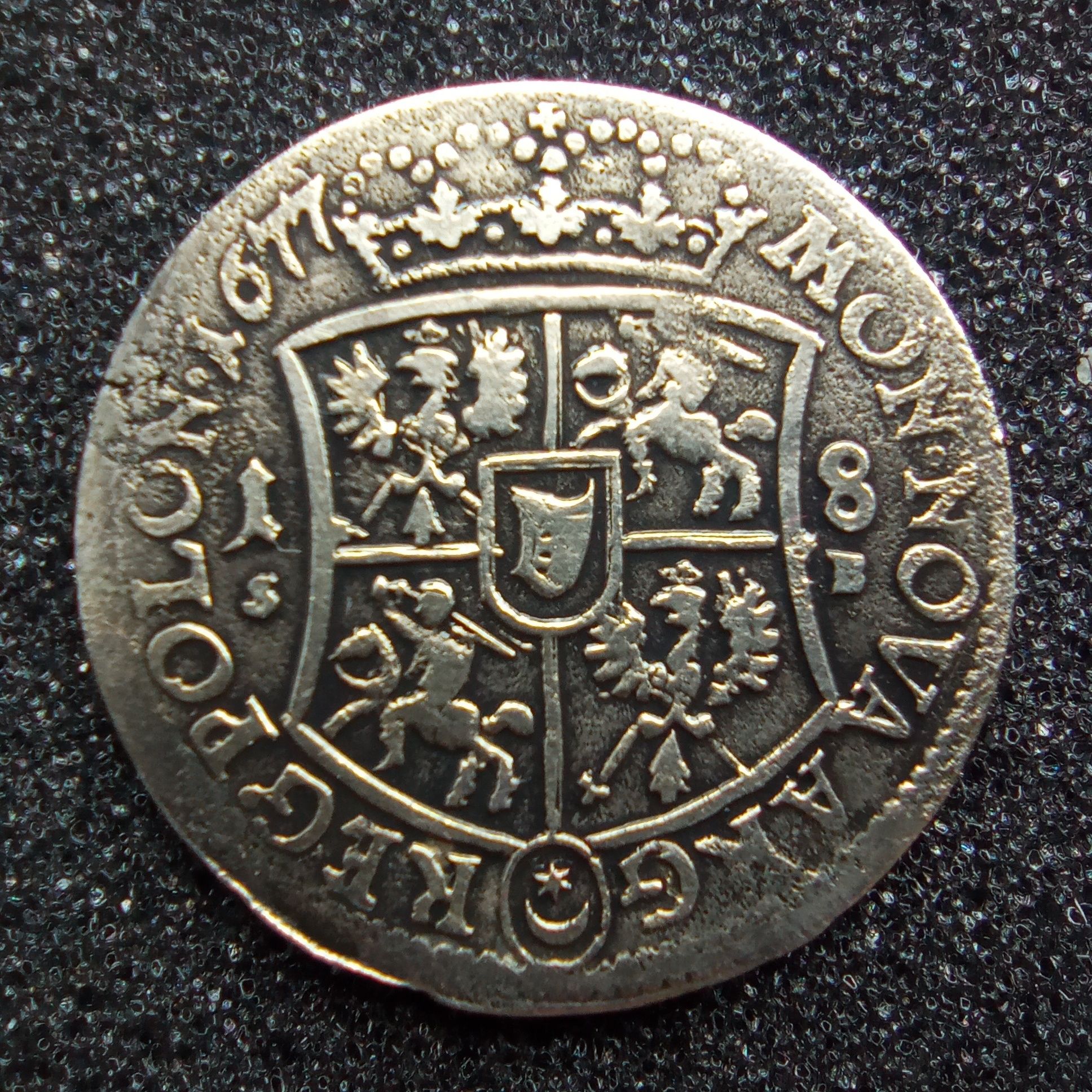 Ort 1677 Jan III Sobieski srebrna moneta