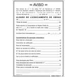 Placa Licenciamento de Obras vertical 1200X800mm PVC alveolar esp 3.5m