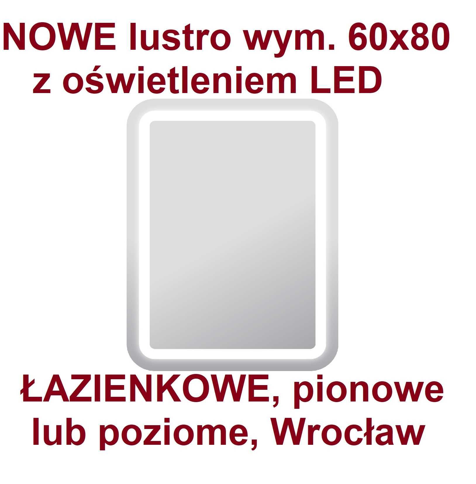 NOWE Lustro ŁAZIENKOWE z Oświetleniem LED Perfekt Plus 60/80cm Wrocław