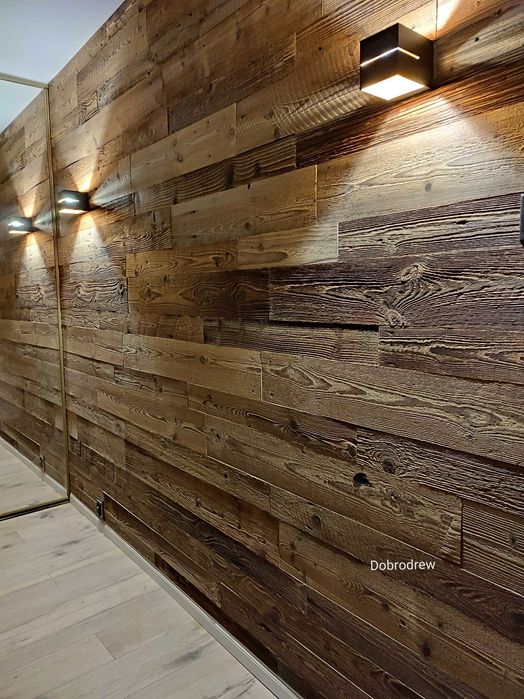 stare deski na ścianę lamele naturalne panele ścienne sufit  boho loft