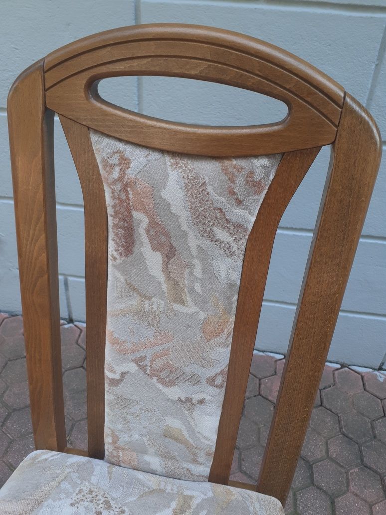Krzesla drewniane obiciowe 6 szt