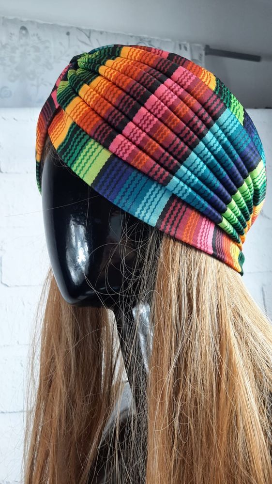 Turban czapka tęcza kolorowy