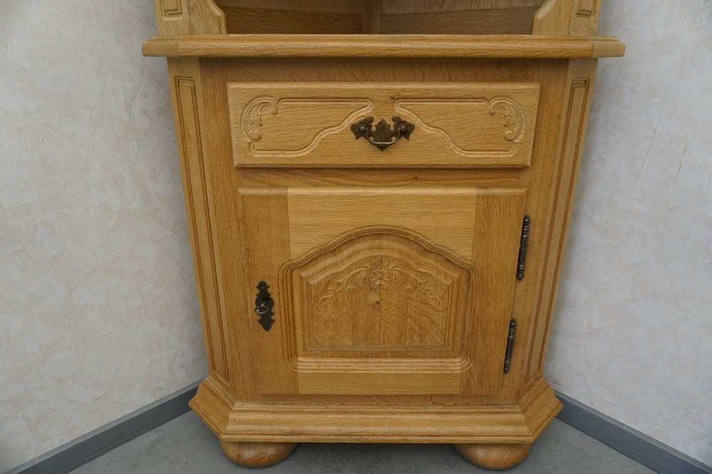 Witryna z Komoda Narożna Lity Dąb Dębowa Naturalny 58/58 cm ( p-1285 )