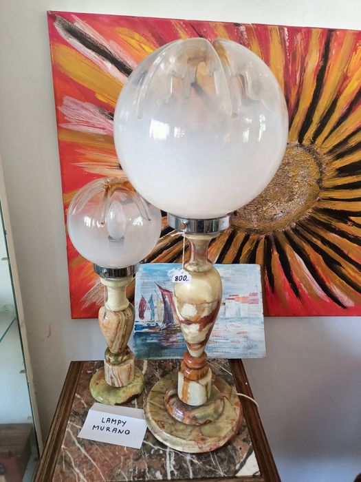 Dwie duże lampy Murano