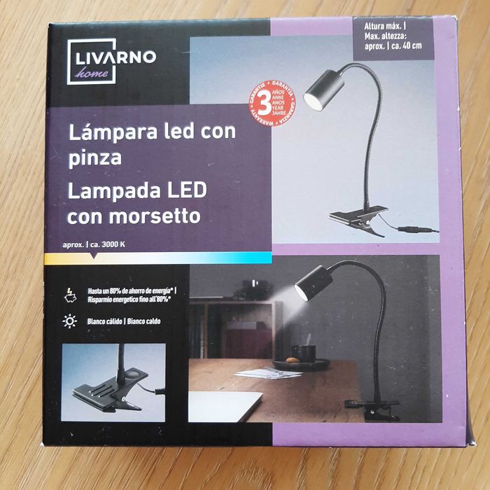 NOVO Candeeiro LED de Mola Preto