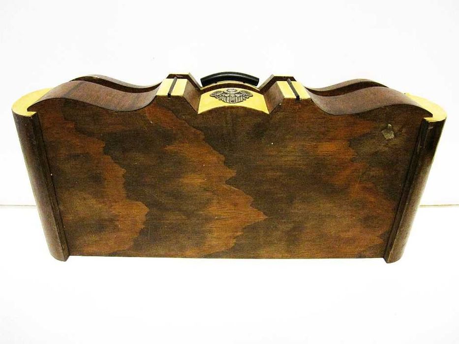 antiga caixa - estojo de GRAVATAS com aplicações em prata portuguesa