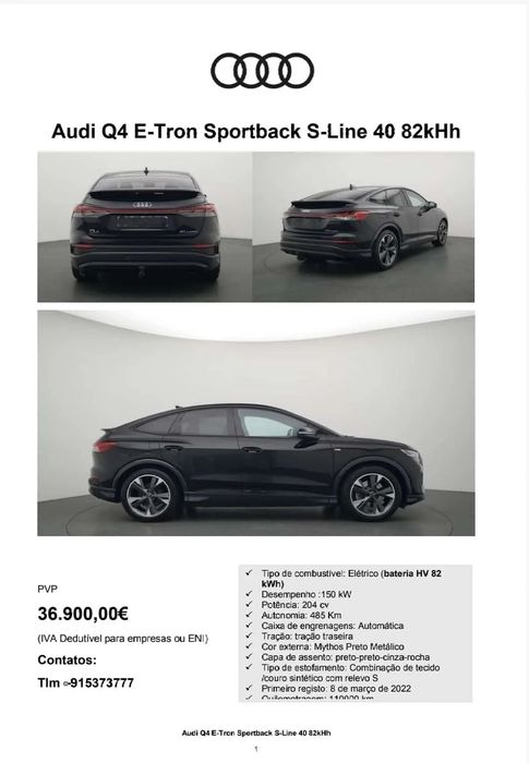 Audi Q4 Sportback e-tron 40 82 kWH