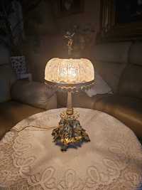 Piękna mosiezna lampka z figurką