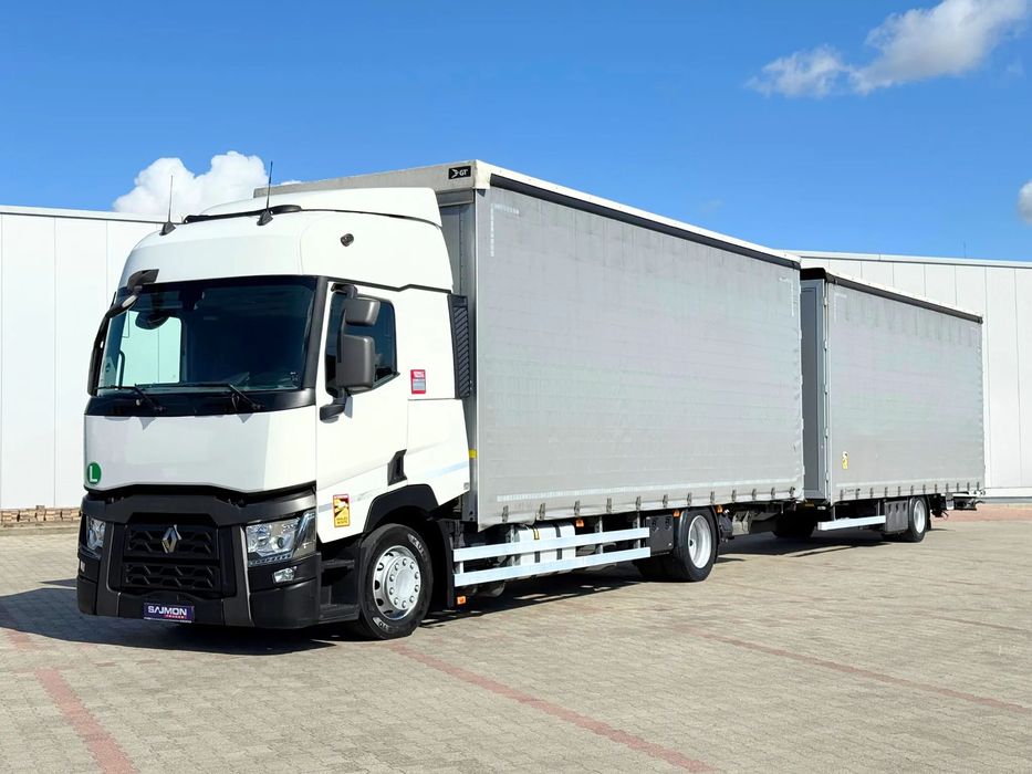 Renault T 380 / ZESTAW TANDEM / PRZEJAZDOWY / 7,70 M + 7,70 M / SALON PL  jumbo pełen serwis pierwszy właściciel