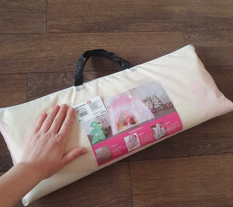 Namiot dla dzieci domek + girlanda cotton balls, lampki LED