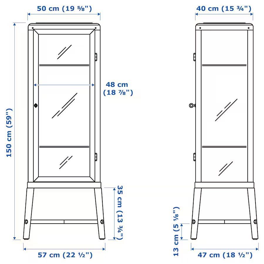 Ikea FABRIKÖR
Witryna, ciemnoszary, 57x150 cm