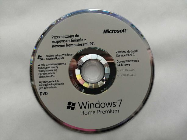 Microsoft Windows 7 Home SP1 64bit PL DSP LCP DVD