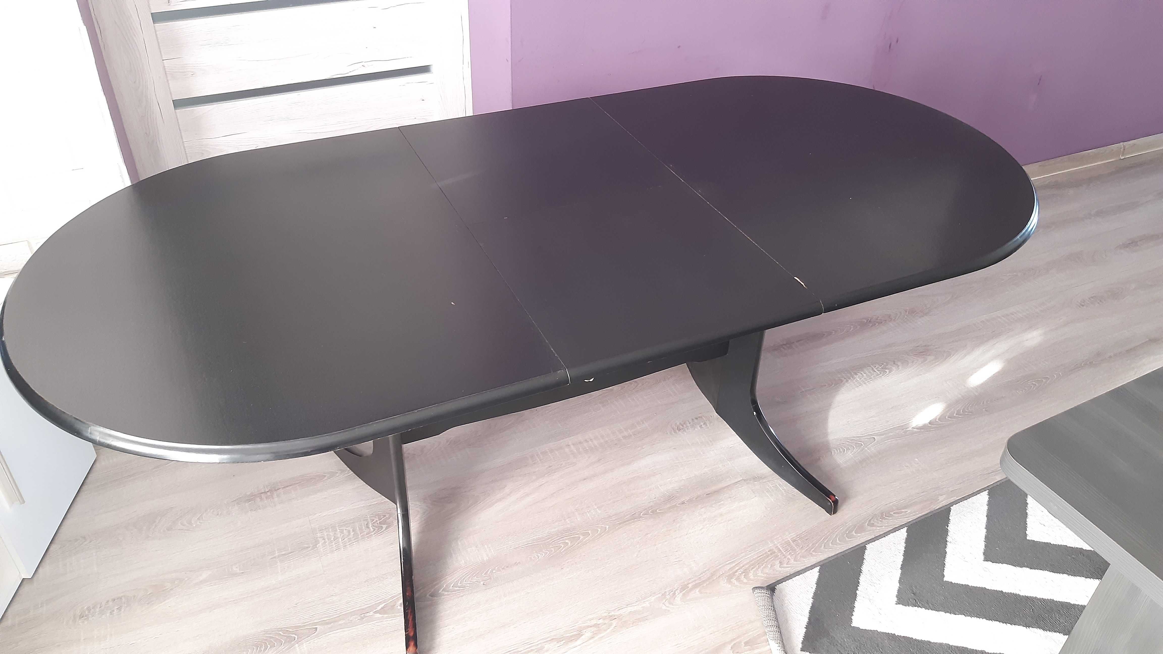 Stół drewniany czarny rozkładany 150x90cm