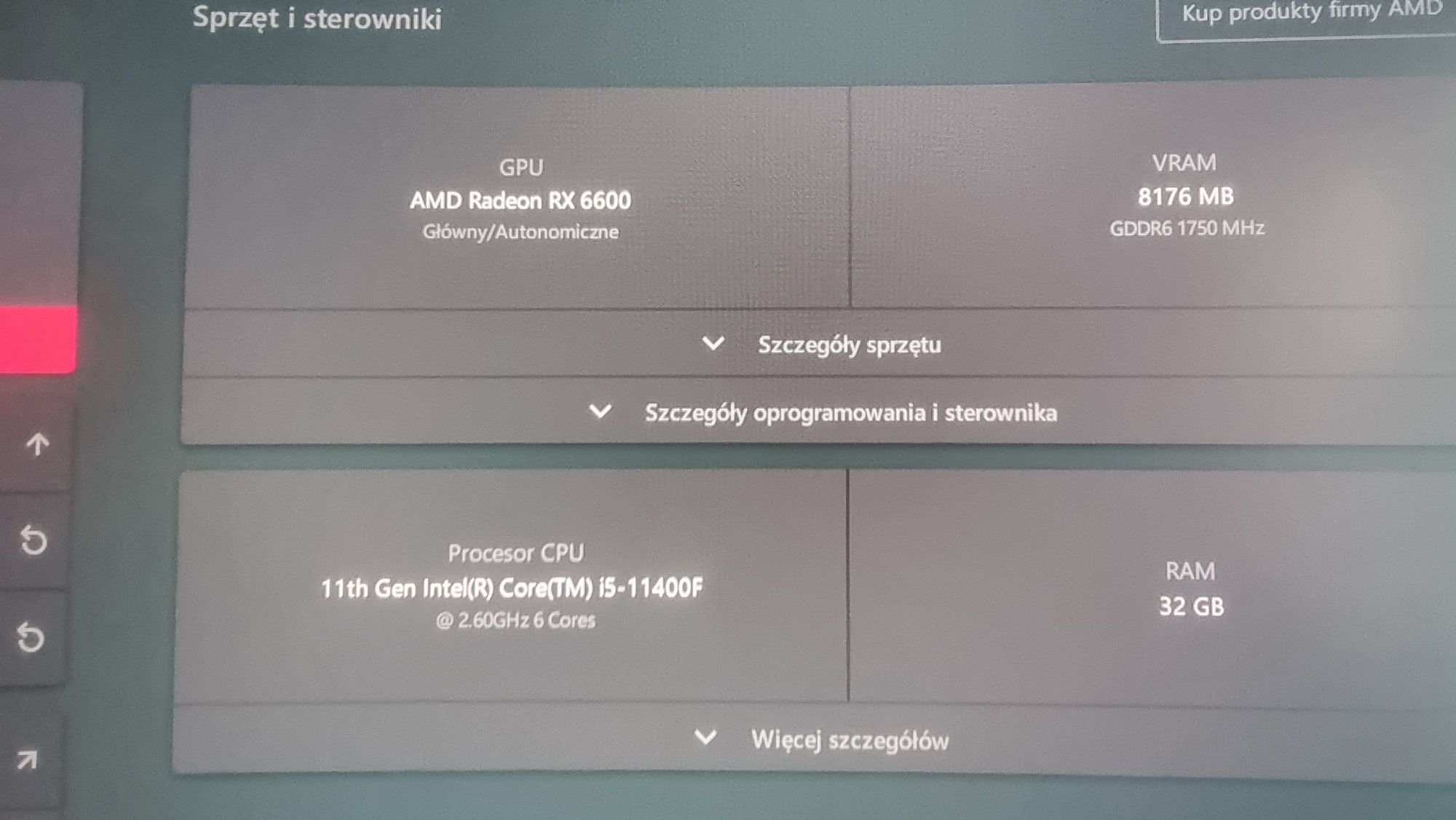 PC gamingowy 32GB RAM, 1TB M2, RX+I5
