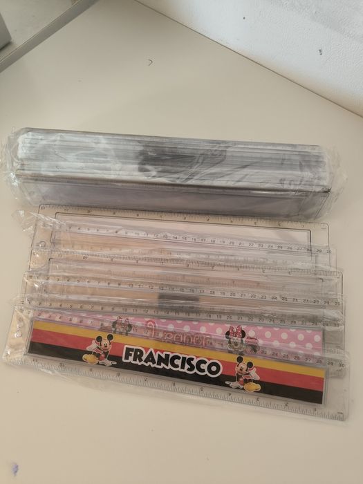 Réguas escolares de 30cm personalizaveis