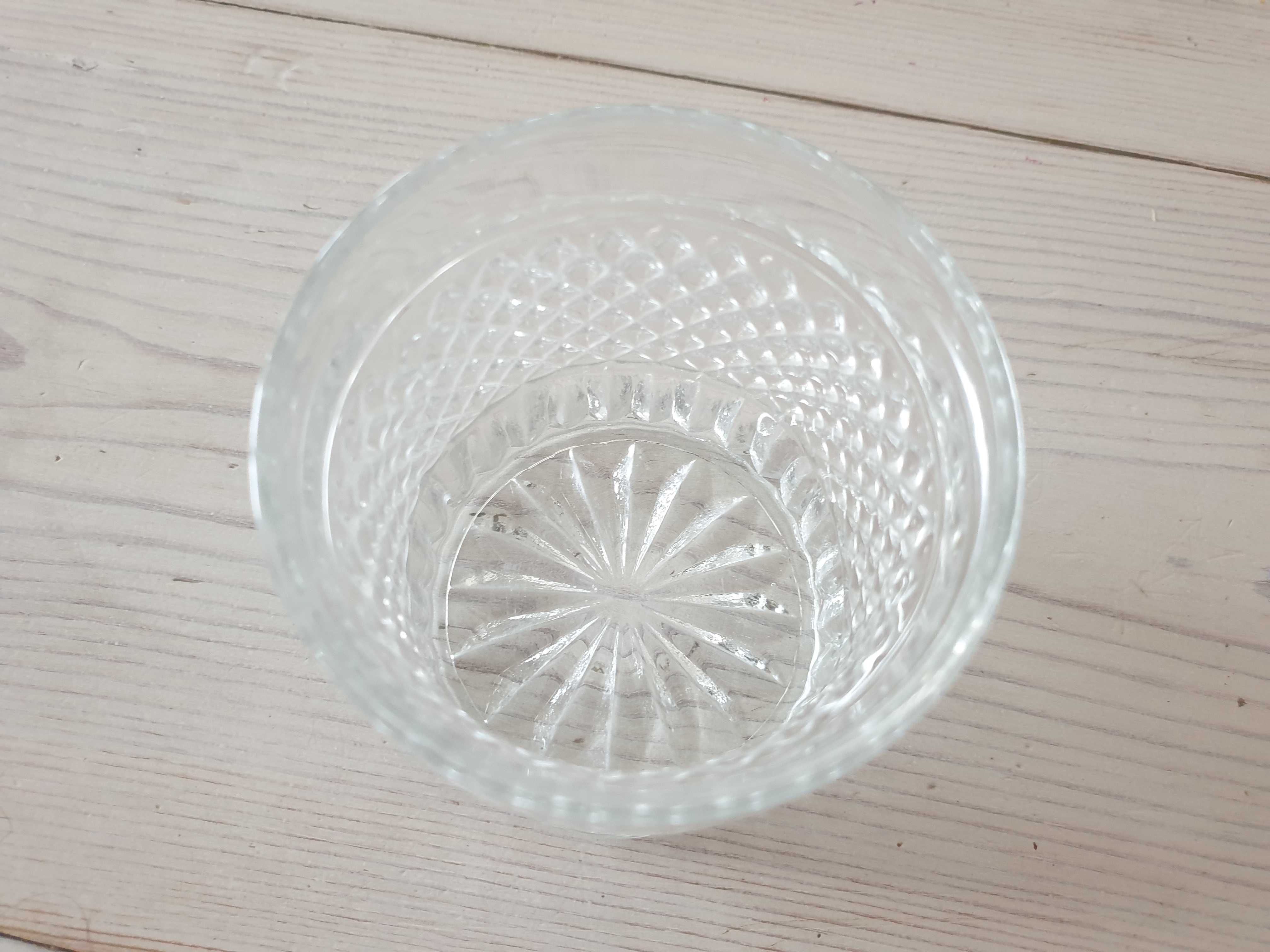 Stara kryształowa szklanka grube szkło PRL whiskey