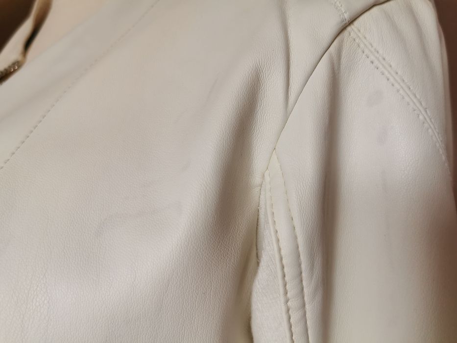 Kurtka Twinset skóra eco skórzana biała 36 S 38 M katana narzutka