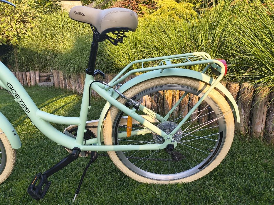 Śliczny Rower Miejski Goetze Mood 24 cale, przerzutki, kosz, miętowy