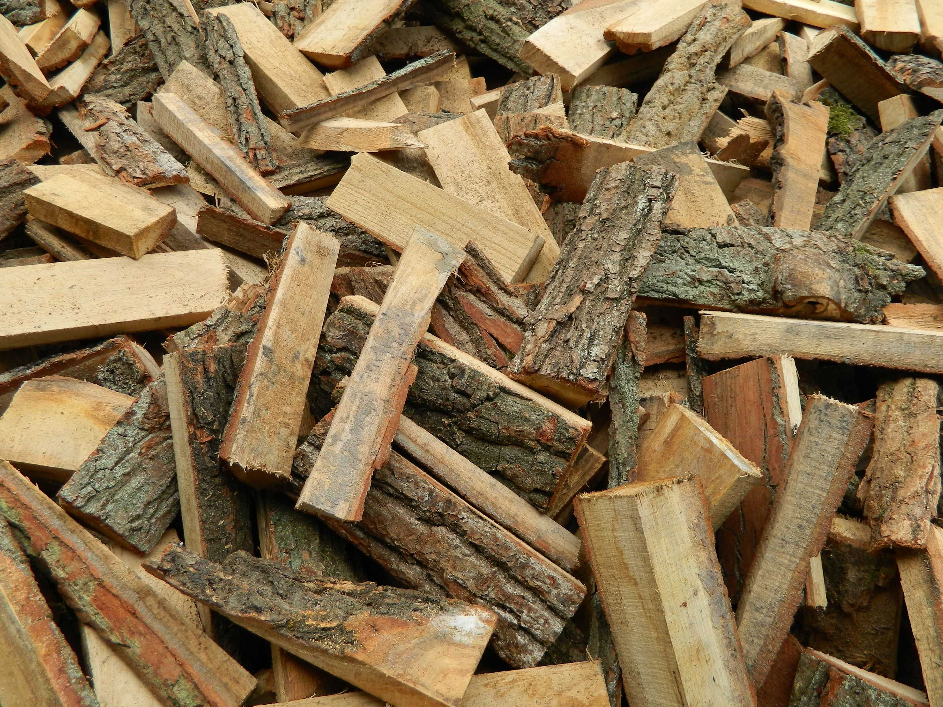 Opał - pocięta zrzyna dębowa drewno rozpałka węgiel pellet brykiet