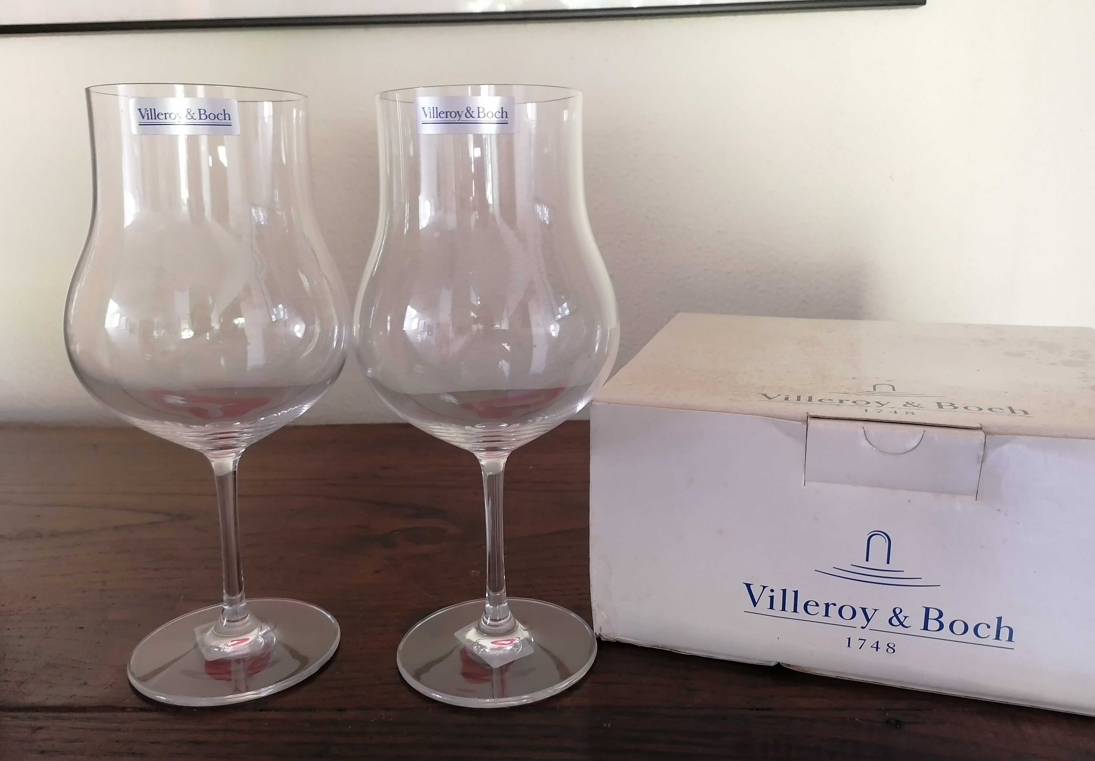 2 Copos balão para aquecer conhaque em cristal Villeroy & Bosh - novos