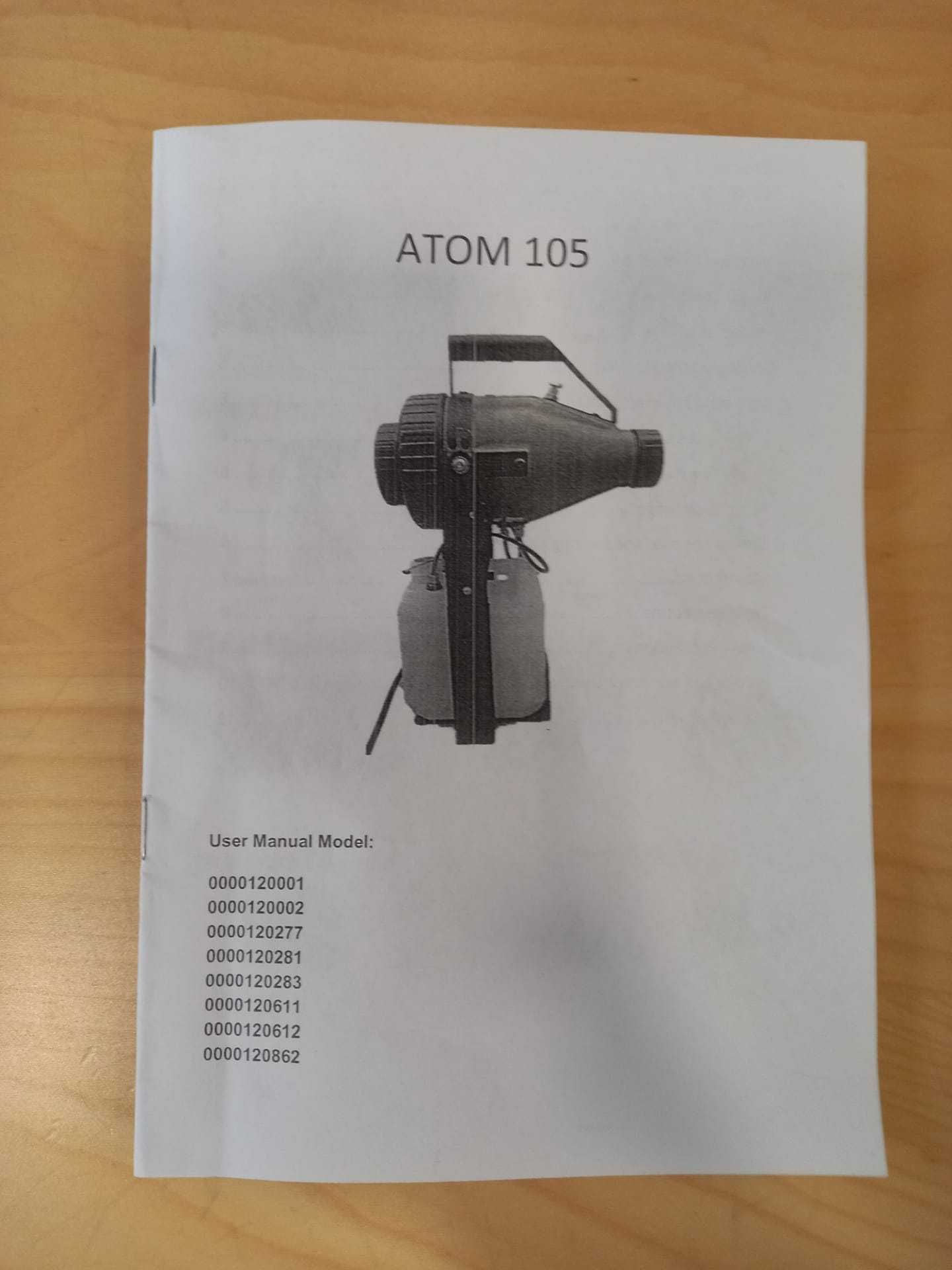 Máquina de Desinfeção - Pulverizador - ATOMIZADOR 105