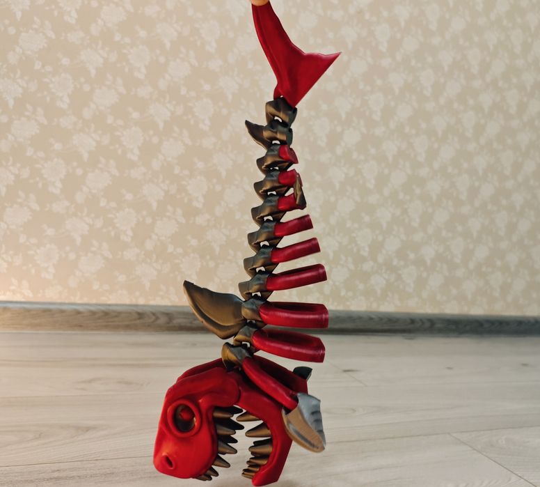Іграшка Акула Скелет Декор Подарунок Декор Червоний Рухома Фігурка