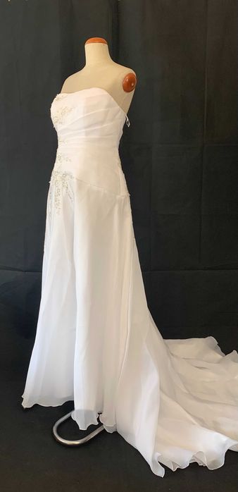 Nowa Suknia Ślubna Klasyczna Linia A Szyfonowa lekka XXL 44 vintage