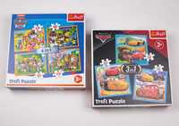 2x puzzle (Psi Patrol, Auta - Cars) 3+ jak nowe!