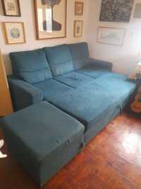 Vendo sofá-cama com parte de chez-longue