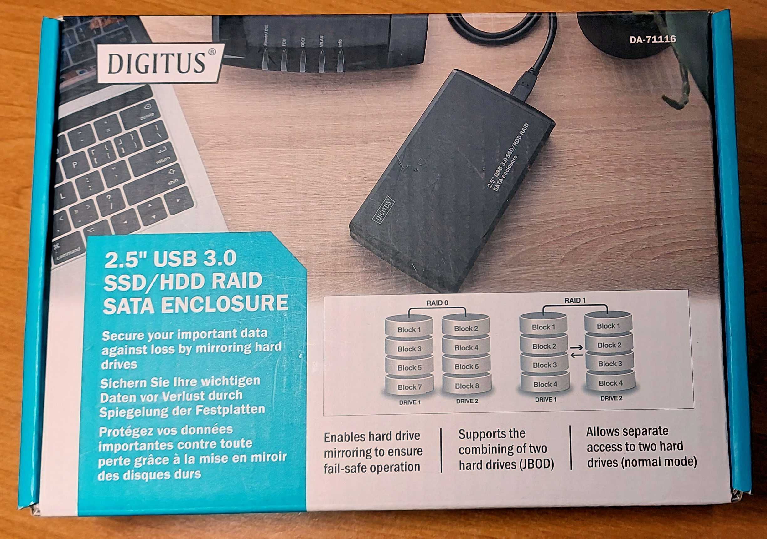 Зовнішня кишеня з RAID контролером для 2.5" дисків Digitus DA-71116
